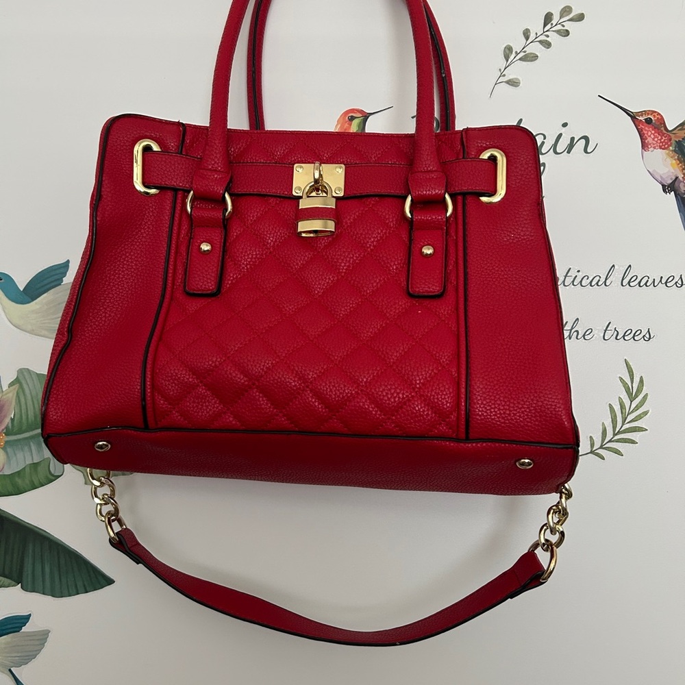 Charming Charlie Red Quilted Shoulder Bag